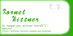 kornel wittner business card